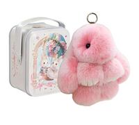 Pufei Flauschiger Häschen-Schmuck-Schlüsselanhänger, Charm-, süßer flauschiger Häschen-Schlüsselanhänger, flauschiger -Pompon, Häschen-Puppen-Anhänger, Hase-Lulu-Schlüsselanhänger