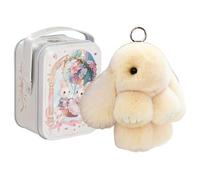 Pufei Flauschiger Häschen-Schmuck-Schlüsselanhänger, Charm-, süßer flauschiger Häschen-Schlüsselanhänger, flauschiger -Pompon, Häschen-Puppen-Anhänger, Hase-Lulu-Schlüsselanhänger