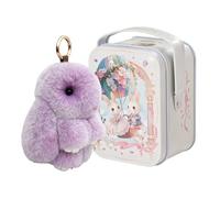 Pufei Flauschiger Häschen-Schmuck-Schlüsselanhänger, Charm-, süßer flauschiger Häschen-Schlüsselanhänger, flauschiger -Pompon, Häschen-Puppen-Anhänger, Hase-Lulu-Schlüsselanhänger