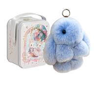 Pufei Flauschiger Häschen-Schmuck-Schlüsselanhänger, Charm-, süßer flauschiger Häschen-Schlüsselanhänger, flauschiger -Pompon, Häschen-Puppen-Anhänger, Hase-Lulu-Schlüsselanhänger