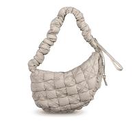 Puffer Bag gesteppte gepolsterte Tragetasche für Damen, Puffy Hobo-Geldbörse, leichte Daunen, Baumwolle, Crossbody-Tasche, Hellgrau, 16.7"L x 11.8"H