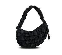 Puffer Bag gesteppte gepolsterte Tragetasche für Damen, Puffy Hobo-Geldbörse, leichte Daunen, Baumwolle, Crossbody-Tasche, Schwarz