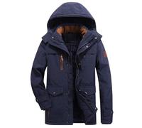 Puffer Jacke Herren, Herren Mantel Bundeswehr Parka Jacke Fleecefutter Mit Kapuze Wintermantel Viele Taschen Dicker Militärjacke Lang Thermo Funktionsparka Warm Outdoor Winterjacke Winddichter Lässige