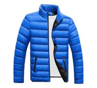 Puffer Jacket Workwear Winter Klamotten Herren Dünne Gefütterte Winterjacke Usa Ultraleichte Steppjacke Marken Slim Joggen Running Modern Fit Sportliche Winter Daunenjacke Herren Himmelblau 3XL