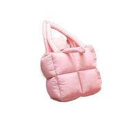 Puffer Tote Bag Damen-Einkaufstasche, Nylon, solider Reißverschluss, Damen-Schultertaschen, Handtaschen, Damentasche(Pink)