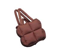 Puffer Tote Bag Damen-Einkaufstasche, Nylon, solider Reißverschluss, Damen-Schultertaschen, Handtaschen, Damentasche(Brown)