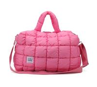 Puffer-Tragetasche, gesteppte Duffle-Tasche für Damen, Puffy Crossbody, Übernachtung, Schultertasche, Handtasche, große Wochenendtasche, Fitnessstudio, Reisen, Pink