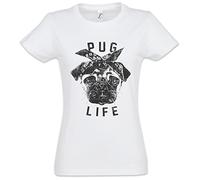 Pug Life I Damen T-Shirt - Mops Möpse Hip Hop Ghetto Life Gangster OG Criminal Rap Mobster Größen XS - 2XL