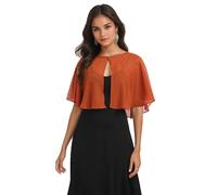 Pukguro Capelets für Damen, weiche Chiffon-Schurg, für Abend-, Hochzeits-Umhänge, Bolero-Überzug, burnt orange, Einheitsgröße