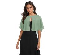 Pukguro Capelets für Damen, weiche Chiffon-Schurg, für Abend-, Hochzeits-Umhänge, Bolero-Überzug, Dusty Sage, Einheitsgröße