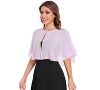 Pukguro Capelets für Damen, weiche Chiffon-Schurg, für Abend-, Hochzeits-Umhänge, Bolero-Überzug, Lavendel, Einheitsgröße
