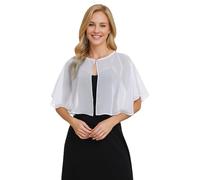Pukguro Capelets für Damen, weicher Chiffon, Schal, Shurg für Abend, Hochzeit, Umhänge, Bolero, Elfenbein, Einheitsgröße