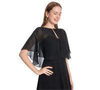 Pukguro Capelets für Damen, weicher Chiffon, Schal, Shurg für Abend, Hochzeit, Umhänge, Bolero, Schwarz, Einheitsgröße