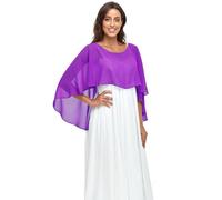 Pukguro Durchsichtige Schals und Wickeltücher für Abendkleider, Chiffon-Umhänge für Damen, weiche Hochzeitsvertuschung, Lila 1, Einheitsgröße