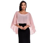 Pukguro Durchsichtige Schals und Wickeltücher für Abendkleider, Chiffon-Umhänge für Damen, weiche Hochzeitsvertuschung, Blush, Einheitsgröße