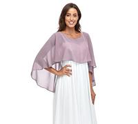 Pukguro Durchsichtige Schals und Wraps für Abendkleider, Chiffon-Umhänge für Frauen, weiche Hochzeitsvertuschung, Pflaume, Einheitsgröße