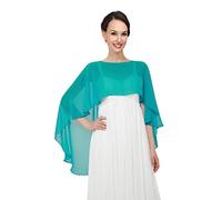Pukguro Durchsichtige Schals und Wraps für Abendkleider, Chiffon-Umhänge für Frauen, weiche Hochzeitsvertuschung, Türkis/Ausflug, einfarbig (Getaway Solids), Einheitsgröße