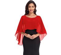 Pukguro Durchsichtige Schals und Wraps für Abendkleider, Chiffon-Umhänge für Frauen, weiche Hochzeitsvertuschung, Rot/Ausflug, einfarbig (Getaway Solids), Einheitsgröße