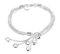 PULABO 1 x Silber Herz Quasten Kette Anhänger Lady Kette Armband Geschenk der Liebe stilvoll und beliebt bequem