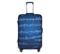 PULaif Blaue Reisebox mit Musiknoten, Reisegepäckhülle, Koffer-Schutz, passend für 45,7 - 81,3 cm, Kofferhülle, Blaue Musiknoten, M