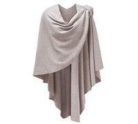 PULI Damen Poncho Schal Cashmere Feeling Strick Cape Cardigan Für Frauen Geschenk Für Mutter