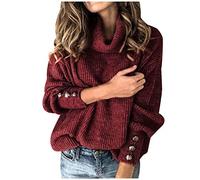 Pulli Damen, Strickpullover Sweater Rollkragen Pullover Kuscheliger Jumper Strick Pulli Sweatshirt Hoher Kragen Pullover Langarm Winter Winterpullover Elegante