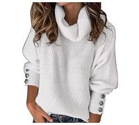Pulli Damen, Strickpullover Sweater Rollkragen Pullover Kuscheliger Jumper Strick Pulli Sweatshirt Hoher Kragen Pullover Langarm Winter Winterpullover Elegante