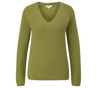 Strickpullover mit V-Ausschnitt und Raglan-Ärmeln 46 olive 2151524.7774.46