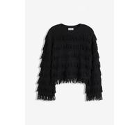 Strickpullover BONPRIX, Damen, Gr. 40/42 (M), schwarz, Obermaterial: 50% Baumwolle, 50% Polyacryl, lässig geschnitten, Pullover Strickpullover, aus Baumwolle und Polyacryl, lässige Passform (39006520-