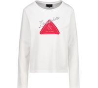 Monari Langarmshirt 'Shirt Emblem + Schmuck' Damen 50% Baumwolle/50% Modal Weiß Gr. 44