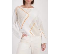 monari - Strickpullover mit Rautenmuster off-white gemustert - Gr. - 46