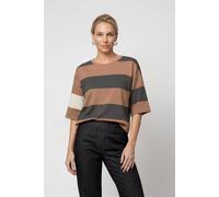 monari - Sweatshirt mit Colorblock dark grey ringel - Gr. - 46