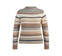 Rabe Strickpullover Cozy & Cool Pullover Damen Braun gestreift 50% Baumwolle/50% Polyacryl Gr. 46