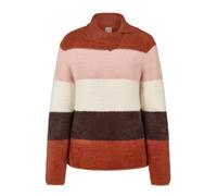 Strickpullover RABE "Pullover", Damen, Gr. 48, bunt (braun), Obermaterial: 81% Polyamid, 19% Baumwolle, geringelt, schmal, Pullover Strickpullover (30546729-48) braun