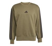 Sweatshirt ADIDAS SPORTSWEAR "M 3S FL SWT", Herren, Gr. M, grün (olive strata, schwarz), Obermaterial: 55% Baumwolle, 36% Polyester, 9% Viskose, sportlich, Rundhals, Sweatshirts (49528753-M) olive str