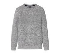 Strickpullover BONPRIX, Damen, Gr. 60/62 (XXL), blau (dunkelblau meliert), Strick, Obermaterial: 100% Baumwolle, Strukturmuster, meliert, regular fit normal, Rundhals, Rippstrickbündchen, Pullover Str