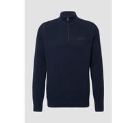 Pullover aus Strukturstrick mit Troyer-Kragen XXL blau 2170223.5978.XXL
