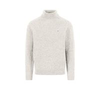Pullover aus Wollmix mit Rollkragen und Melange-Struktur winter white / 3XL