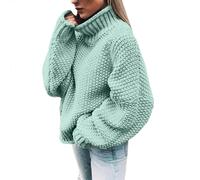 Pullover Baumwolle Damen - Pullover FüR Damen Dick Grob Gestrickt Warm Kapuzenpullover LangäRmelig Strickjacke Pullover DüNner Rollkragenpullover Damen