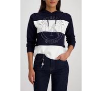Monari Strickpullover mit Schmuckemblem Blau Größe 36