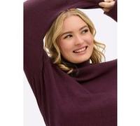 Strickpullover SHEEGO "Pullover", Damen, Gr. 56/58, bordeaux, burgund, meliert, 50% Viskose, 28% Polyester, 22% Polyamid, meliert, unifarben, Pullover Strickpullover (81909810-56) bordeaux, burgund, m