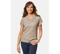 Strickpullover GOLDNER "Pullover", Damen, Gr. 52, beige (sand), Obermaterial: 55% Polyacryl PAN. 45% Polyamid PA., normal, Sonstiges, Pullover Strickpullover, Ohne (51611705-52) sand