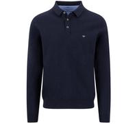 Pullover - Casual Fit - Polokragen mit Knöpfen - dunkelblau Fynch-Hatton