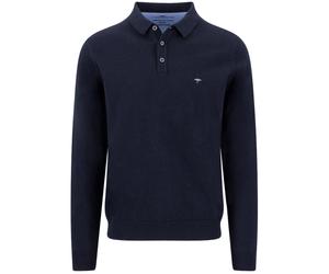 Pullover - Casual Fit - Polokragen mit Knöpfen - dunkelblau Fynch-Hatton