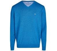 Pullover - Casual Fit - V-Ausschnitt - blau Fynch-Hatton