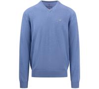 Pullover - Casual Fit - V-Ausschnitt - blau Fynch-Hatton