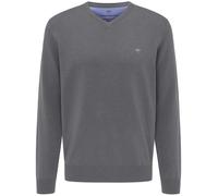 Pullover - Casual Fit - V-Ausschnitt - grau Fynch-Hatton