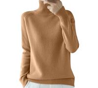 Pullover Damen Elegant, Rollkragenpullover Damen Casual Gestrickt Pulli Langarm Grobstrickpullover Lose Beiläufige Sweatshirts Rollkragenpullover Damen Baumwolle Für Winter Ribbed Strick Tops