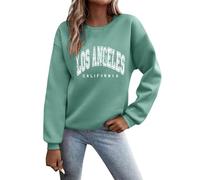 Pullover Damen Herbst Sale Sweatshirt Langarm Drucken Oversized Langarmshirt Pulli Ohne Kapuze Basic Rundhals-Ausschnitt Sport Crop Pullover Damen Schwarz Herbst Casual Kleidung Tops