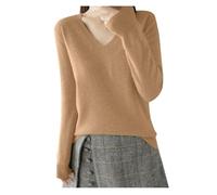 Pullover Damen Herbst Winter V-Ausschnitt Strickpullover Longpullover Langarm Stricktop Leicht Strick Pulli Shirt Elegant Strickpulli Dünne Weich Knit Sweater Warm Langarmshirt Outfit Rosa Blau Xl Xxl